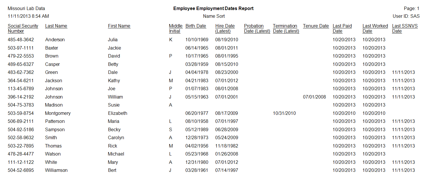 TTEEDatesReptSample