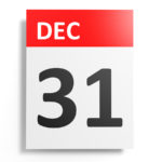 Calendar On White Background. 31 December.